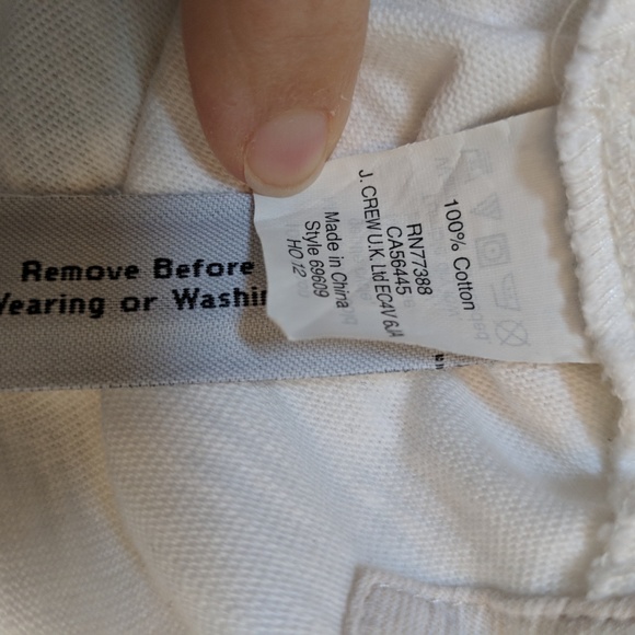 J Crew Shit Tunic XS White 3/4 Sleeve Pullover - Picture 2 of 8